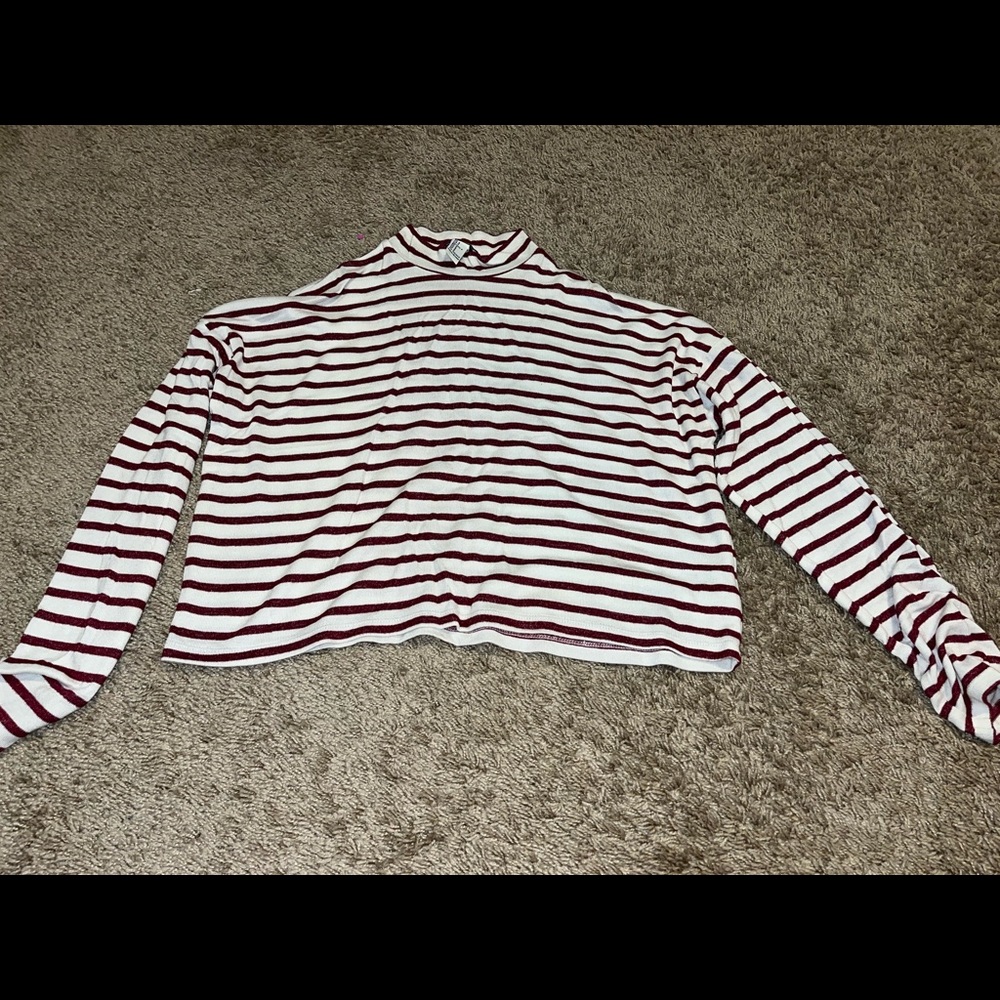 Long sleep Crop Turtle Neck shirt